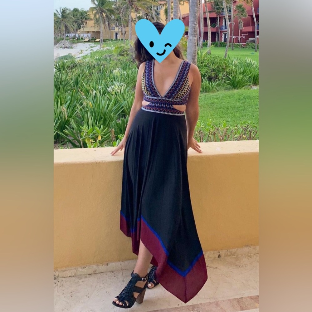 BCBGMaxazaria Embroidered Handkerchief Dress